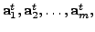 $ {\mathbf a}_1^t,
{\mathbf a}_2^t, \ldots, {\mathbf a}_m^t,$