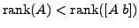 $ {\mbox{rank}} (A) <
{\mbox{rank}} ([A \; b])$