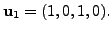 $ {\mathbf u}_1 = (1,0,1,0).$