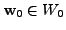 $ {\mathbf w}_0 \in W_0$