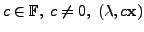 $ c \in {\mathbb{F}},\;c \neq 0, \; (\lambda, c {\mathbf x})$