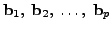 $ {\mathbf b}_1, \;
{\mathbf b}_2, \; \ldots, \; {\mathbf b}_p$