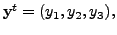 $ {\mathbf y}^t = (y_1, y_2, y_3),$