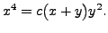 $\displaystyle x^4 = c \bigl(x+y \bigr) y^2.$