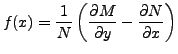 $ f(x) = \displaystyle \frac{1}{N}\left( \frac{\partial M}{\partial y}
- \frac{\partial N}{\partial x} \right)$