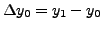 $ \Delta y_0 = y_1 - y_0 $