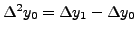 $ \Delta^2 y_0 = \Delta y_1 -
\Delta y_0 $