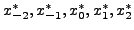 $ x_{-2}^*, x_{-1}^*, x_{0}^*, x_{1}^*,
x_{2}^*$