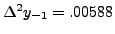 $ \Delta^2 y_{-1}=.00588 $