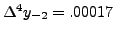 $ \Delta^4 y_{-2}=.00017$