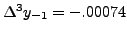 $ \Delta^3 y_{-1}= -.00074$