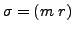 $ \sigma = (m \; r)$